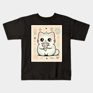 Cat with Pizza Kids T-Shirt